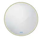 Nimco Zrcadla - Zrcadlo s LED osvětlením, průměr 100 cm, dotykový senzor, matná černá ZPC 28004RVX-90