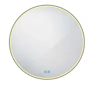 Nimco Zrcadla - Zrcadlo s LED osvětlením, průměr 100 cm, dotykový senzor, matná černá ZPC 28004RVX-90