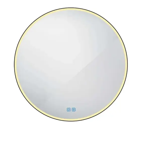 Nimco Zrcadla - Zrcadlo s LED osvětlením, průměr 100 cm, dotykový senzor, matná černá ZPC 28004RVX-90