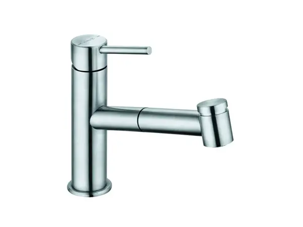 Kludi Steel - Drezová batéria s výsuvnou spŕškou, kefovaná oceľ 44851F860