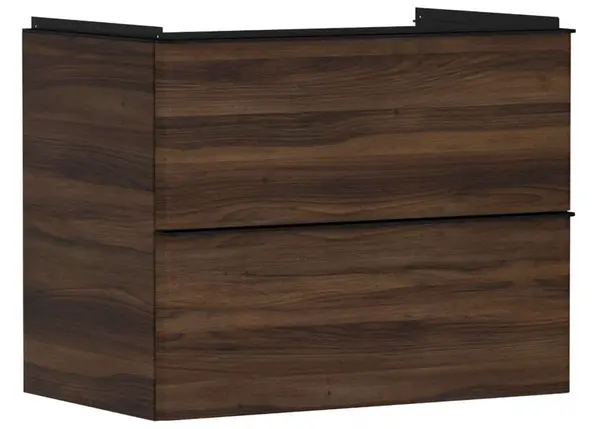 Hansgrohe Xelu Q - Umývadlová skrinka, 63x78x50 cm, 2 zásuvky, tmavý orech/matná čierna 54030670