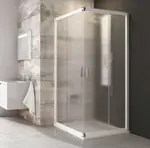 Ravak Blix - Rohový sprchovací kút posuvný štvordielny BLRV2-80, 78 cm-80x78 cm-80 cmx190 cm-farba biela, sklo grape 1LV40100ZG