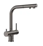 Blanco Fontas S II - Dřezová baterie s výsuvnou koncovkou a filtrační funkcí, tmavá ocel 527737