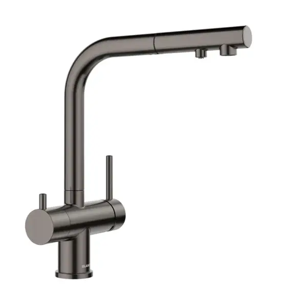 Blanco Fontas S II - Dřezová baterie s výsuvnou koncovkou a filtrační funkcí, tmavá ocel 527737
