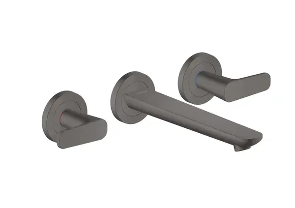 Axor Citterio C - Umývadlová batéria pod omietku, s výpusťou, 3-otvorová inštalácia, EcoSmart, kefovaný čierny chróm 49070340