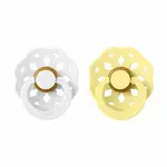 BIBS Boheme cumlíky z prírodného kaučuku 2ks - veľkosť 2 - White / Sunshine