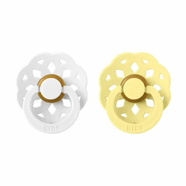 BIBS Boheme cumlíky z prírodného kaučuku 2ks - veľkosť 2 - White / Sunshine
