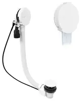 Polysan - Vaňová odtoková a prepadová súprava s napúšťaním, dĺžka 80 cm, biela 71853.10