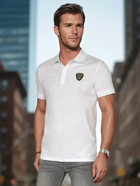 Pánská bílá polokošile s nášivkou