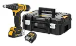 DeWALT Nářadí - 18V AKU nýtovací pistole, 2x aku 1,7 Ah POWERSTACK, nabíječka DCF403E1GT