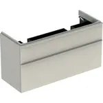 Geberit Smyle Square - Umyvadlová skříňka, 118x47x62 cm, 2 zásuvky, pískově šedá 500.356.JL.1
