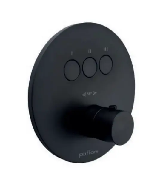 Paffoni Compact Box - Termostatická baterie pod omítku, pro 3 spotřebiče, matná černá CPT019NO