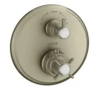 Axor Montreux - Termostatická baterie pod omítku s uzavíracím a přepínacím ventilem, kartáčovaný nikl 16820820