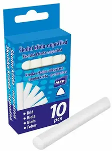 Křídy M bílá trojhranné  10 ks v krabičce neprášivá