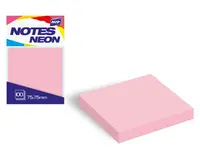 Bloček samolepící 75x75mm 100 listů růžový neon