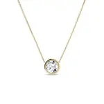 Zlatý bezel náhrdelník s diamantovým príveskom KLENOTA