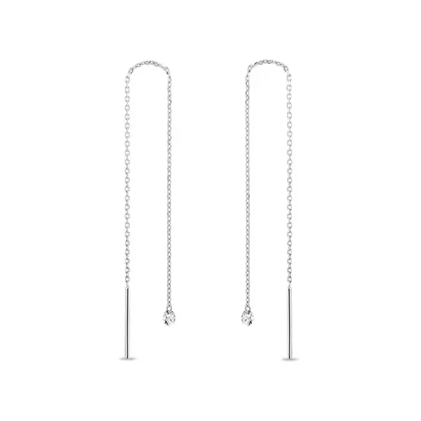 Náušnice z bieleho zlata s laboratórnymi diamantmi KLENOTA