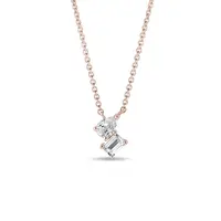Diamantový náhrdelník cluster z ružového 14k zlata KLENOTA