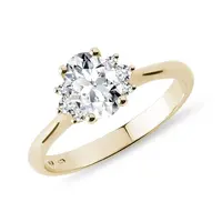 Prsteň oval cut diamant zo žltého 14 kt zlata KLENOTA