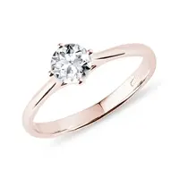 Prsteň z ružového zlata s pol karátovým briliantom KLENOTA