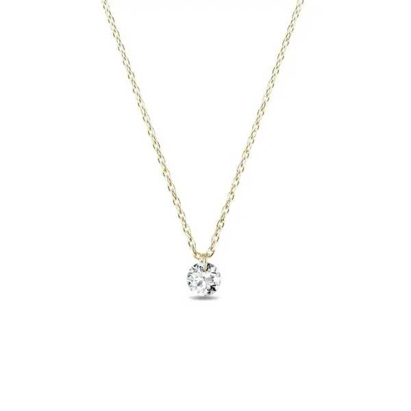 Náhrdelník ze žlutého zlata s laboratorním diamantem KLENOTA