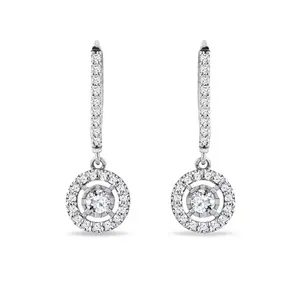 Visací briliantové náušnice z bílého zlata KLENOTA