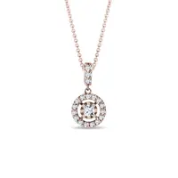 Náhrdelník s brilianty v růžovém 14k zlatě KLENOTA