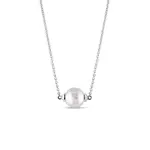 Náhrdelník z bílého 14k zlata se sladkovodní perlou KLENOTA
