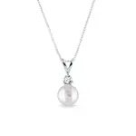 Přívěsek s perlou a diamantem v bílém zlatě KLENOTA