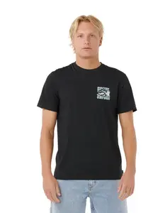 Rip curl pánské tričko Hazed & Tubed Black | Černá | Velikost XL | 100% bavlna