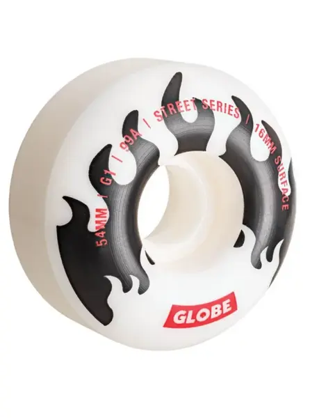 Globe kolečka G1 White / Black / Flames | Bílá | Velikost skate 54 mm