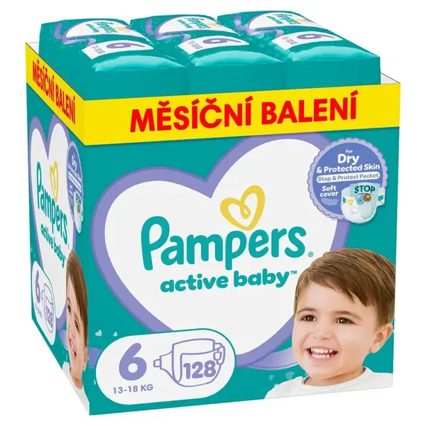 Pampers Active Baby 6 plenky13-18kg 128ks