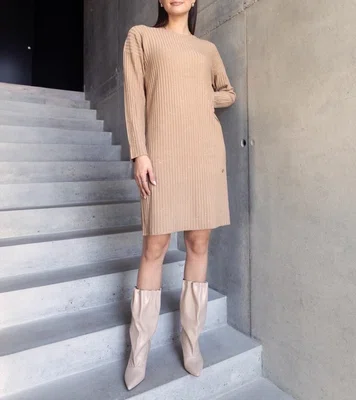 Gemre Beige Midi Dress with Shine Kadyra