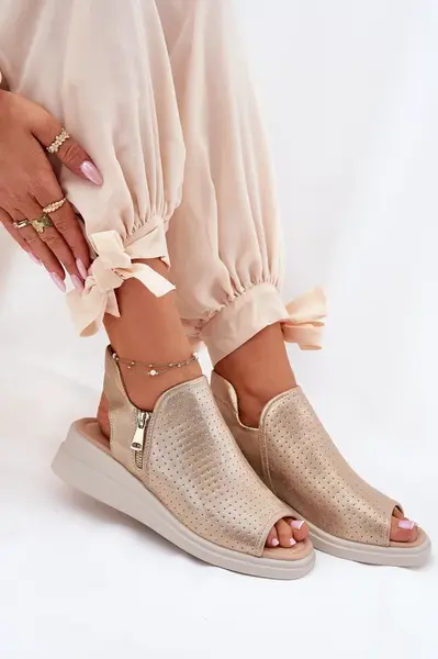 Boto Dámské Sandály Na Klínu Zlaté Mevinette