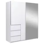 MID.YOU ŠATNÍ SKŘÍŇ S POSUVNÝMI DVEŘM, bílá, 175/210/61,5 cm