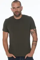 T8569 DEWBERRY BIKE COLLAR MEN'S T-SHIRT-DARK KHAKI