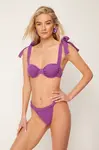 Trendyol Fialová Balkónová Viazaná Strieborná Pravidelná Bikiny Sada