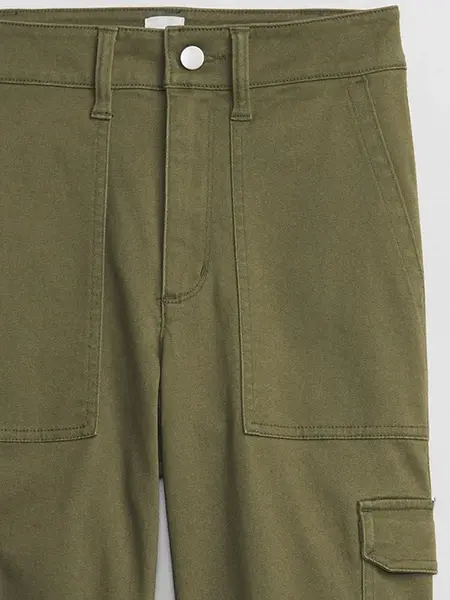 Zelené dámske plátené cargo nohavice GAP