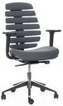 MERCURY kancelárska stolička FISH BONES čierny plast, 26-60-5 tmavo šedá, 3D podrúčky