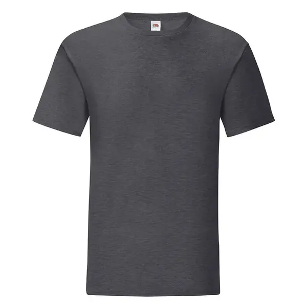 Grey Iconic Combed Cotton T-shirt Fruit of the Loom