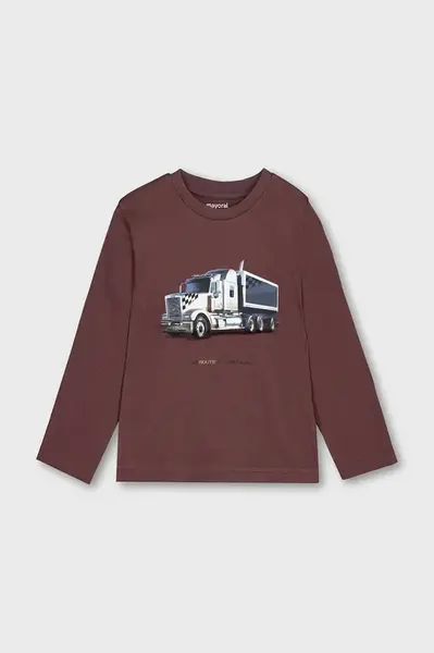 Detská bavlnená košeľa s dlhým rukávom Mayoral