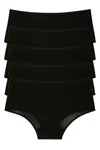 98545 Dewberry Women Panties High Waist Pack of 5-BLACK