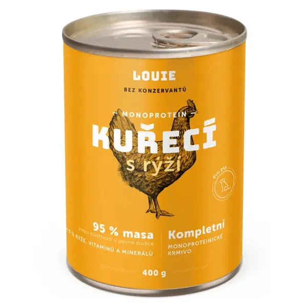 LOUIE Kuřecí s rýží konzerva pro psy 400 g
