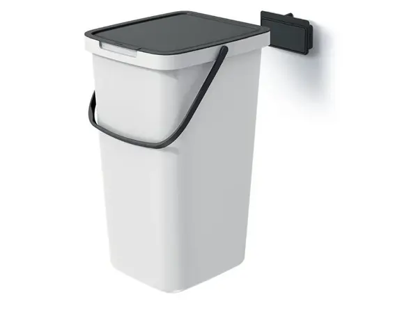 Koš odpadkový SYSTEMA Q COLLECT popelavý s černým víkem 25l