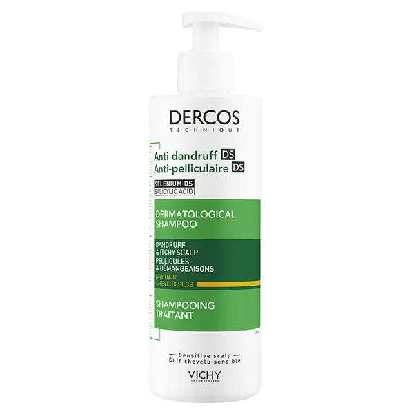 VICHY Dercos Šampon proti lupům na suché vlasy 390 ml