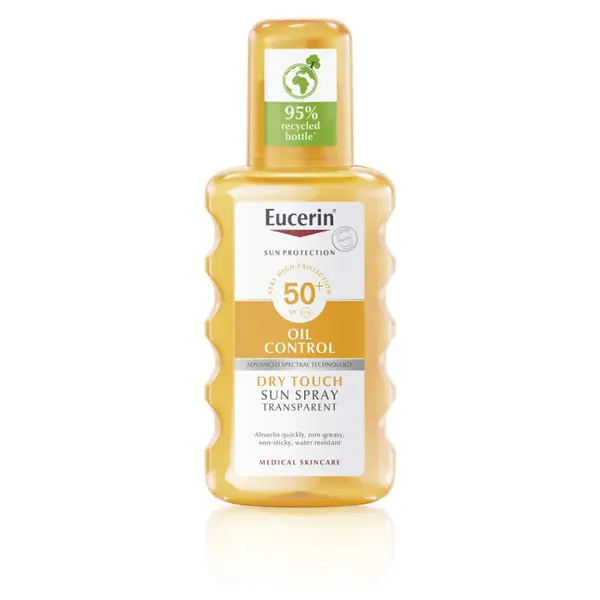 EUCERIN Sun Dry Touch Oil Control Transparentní sprej na opalování SPF 50 200 ml