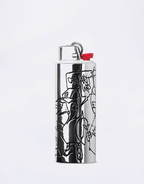 Carhartt WIP Blinkerfluid BIC Metal Lighter Case Silver