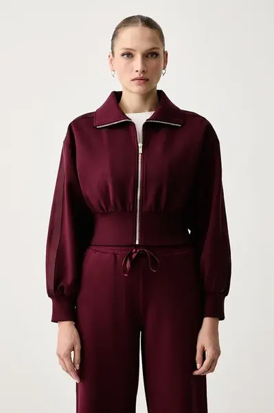 Twinset  mikina na zips dámska s viskózou