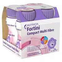 FORTINI Compact multi fibre s příchutí jahodovou 4 x 125 ml