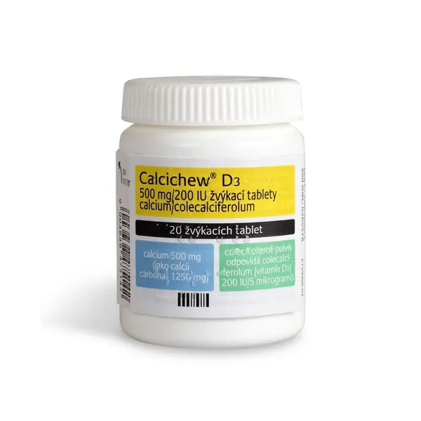CALCICHEW® D3 500mg/200IU žvýkací tablety 20 kusů